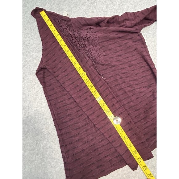 Vintage America Blues Purple Textured Knit Lace-Up Tunic Top Women’s Large - Picture 5 of 14